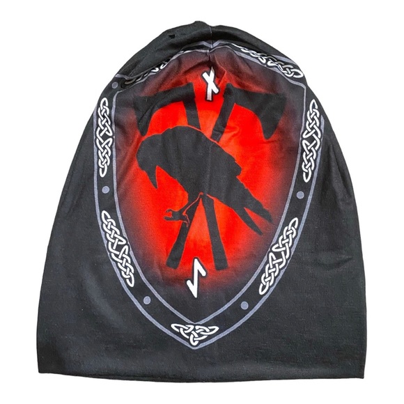Crow Shield Raven Nauthiz Skull Cap - Picture 1 of 4